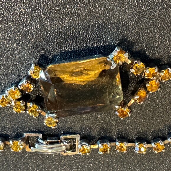 Art Deco Gold Rhinestone Bracelet Set | Gatsby Glam Jewelry | Vintage-Inspired - Picture 2 of 7